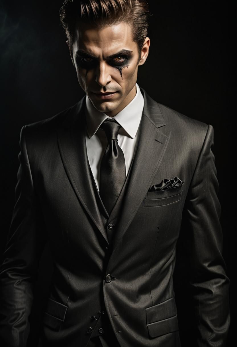 Sinister Male Trickster Portrait in Dark Fantasy Style