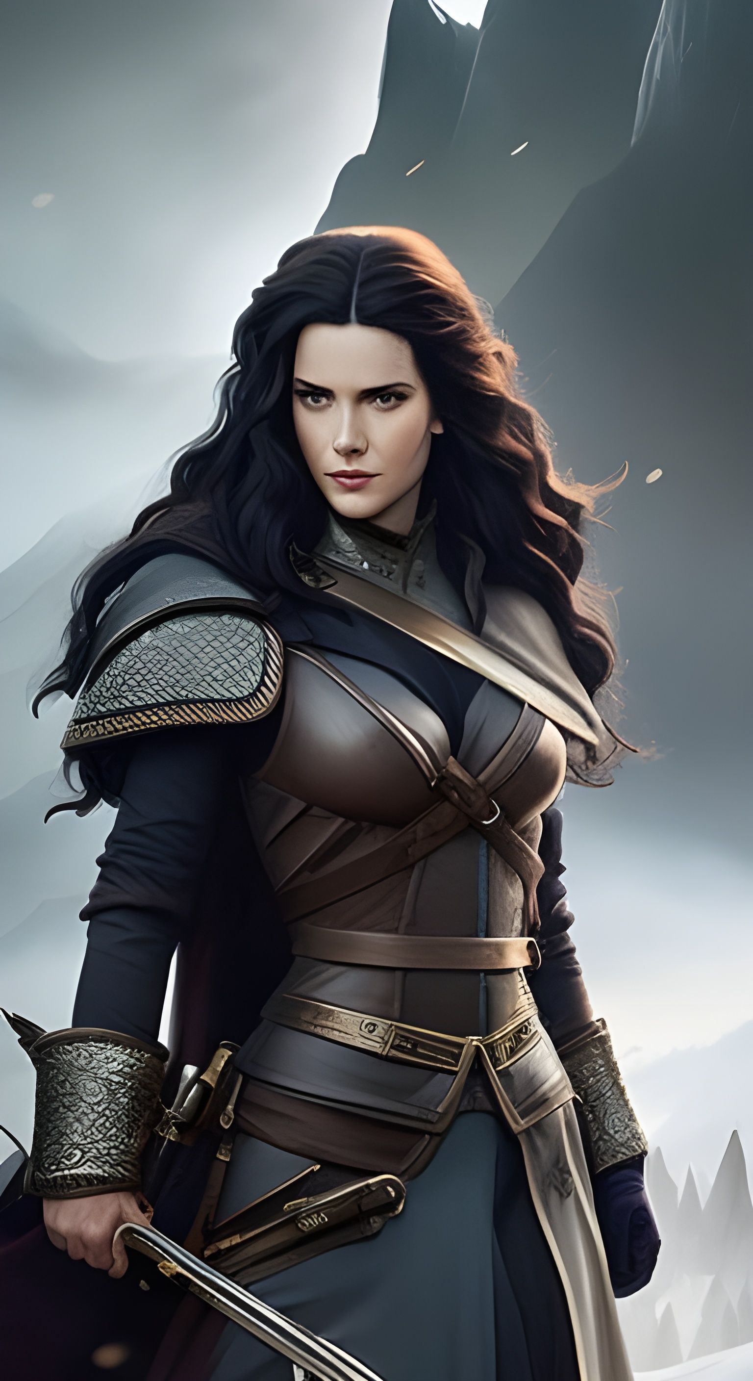 Hyperrealistic Yennefer Portrait in Witcher Style