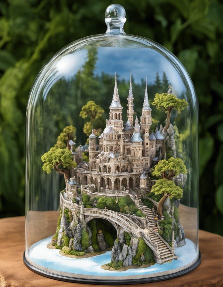 Miniature Wonderland Palace Garden in Gouache Style