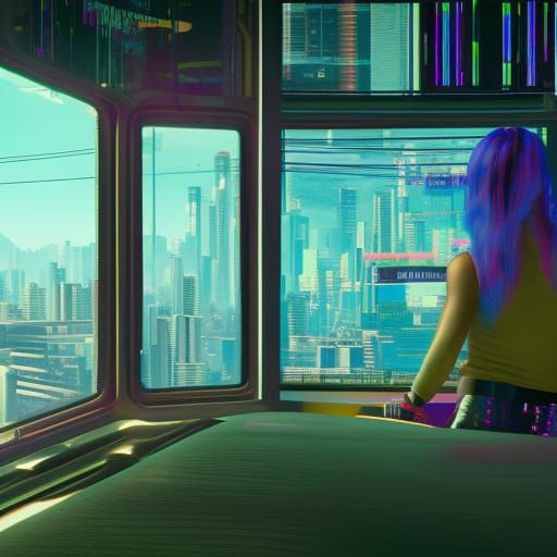 Glitchcore Window to a Cyberpunk Reality