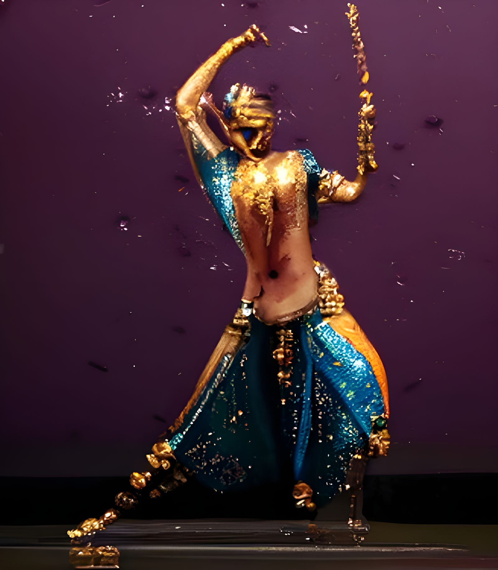 Golden Indian Dancer Dripping with Gold