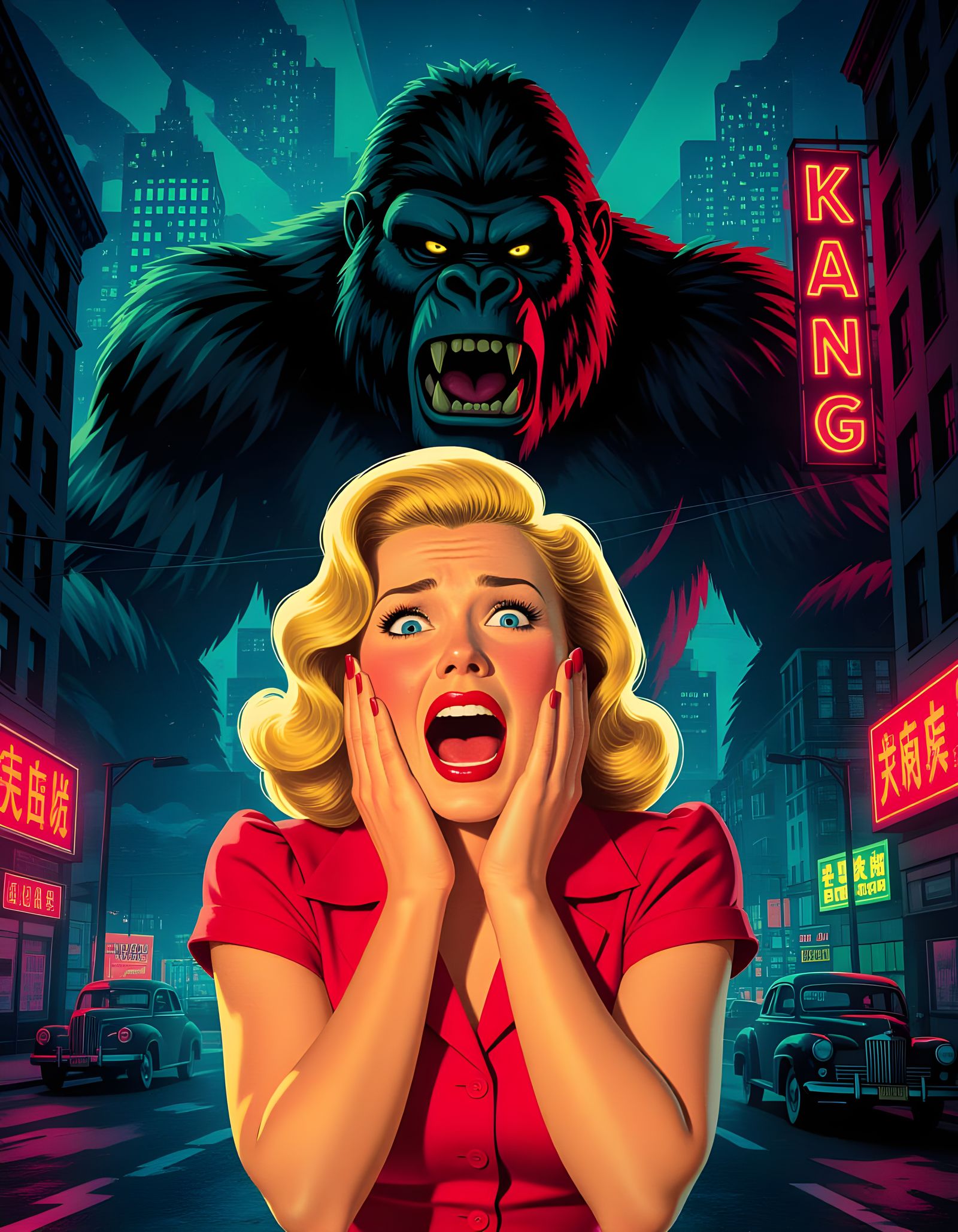 King Kong Horror in Film Noir Style