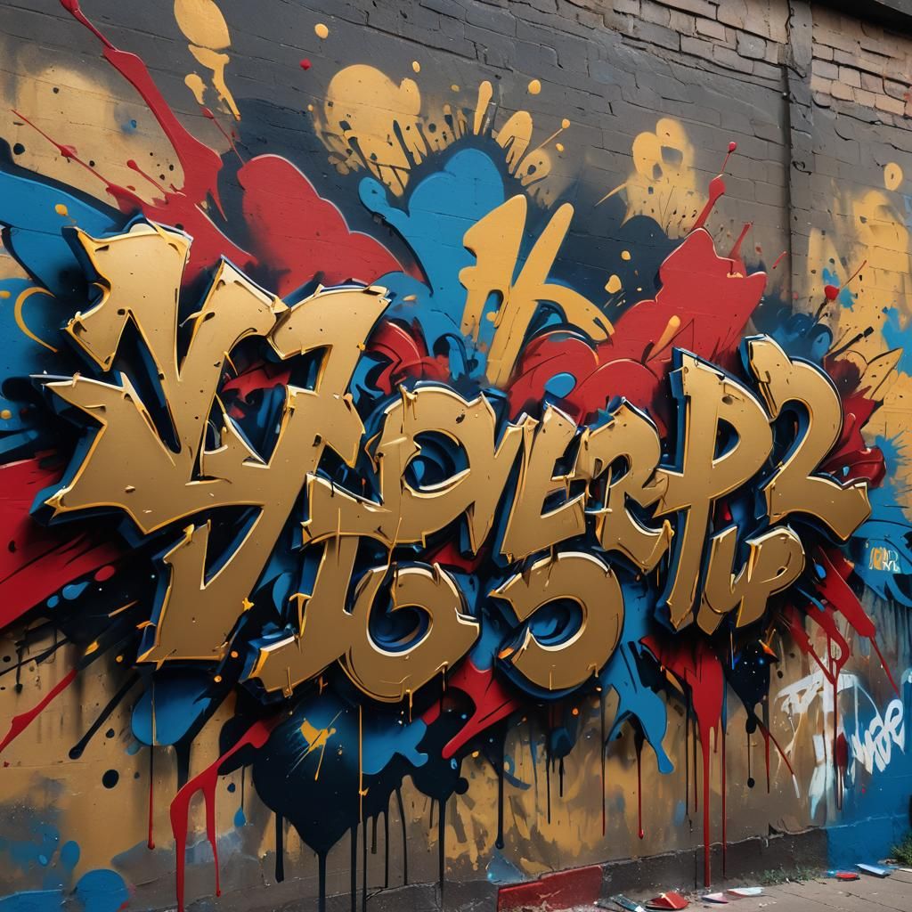 Graffiti Art: 'Never Give Up' in Fantasy Style