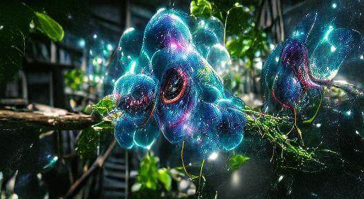 Eldritch Glowing Vines in a Lovecraftian Style
