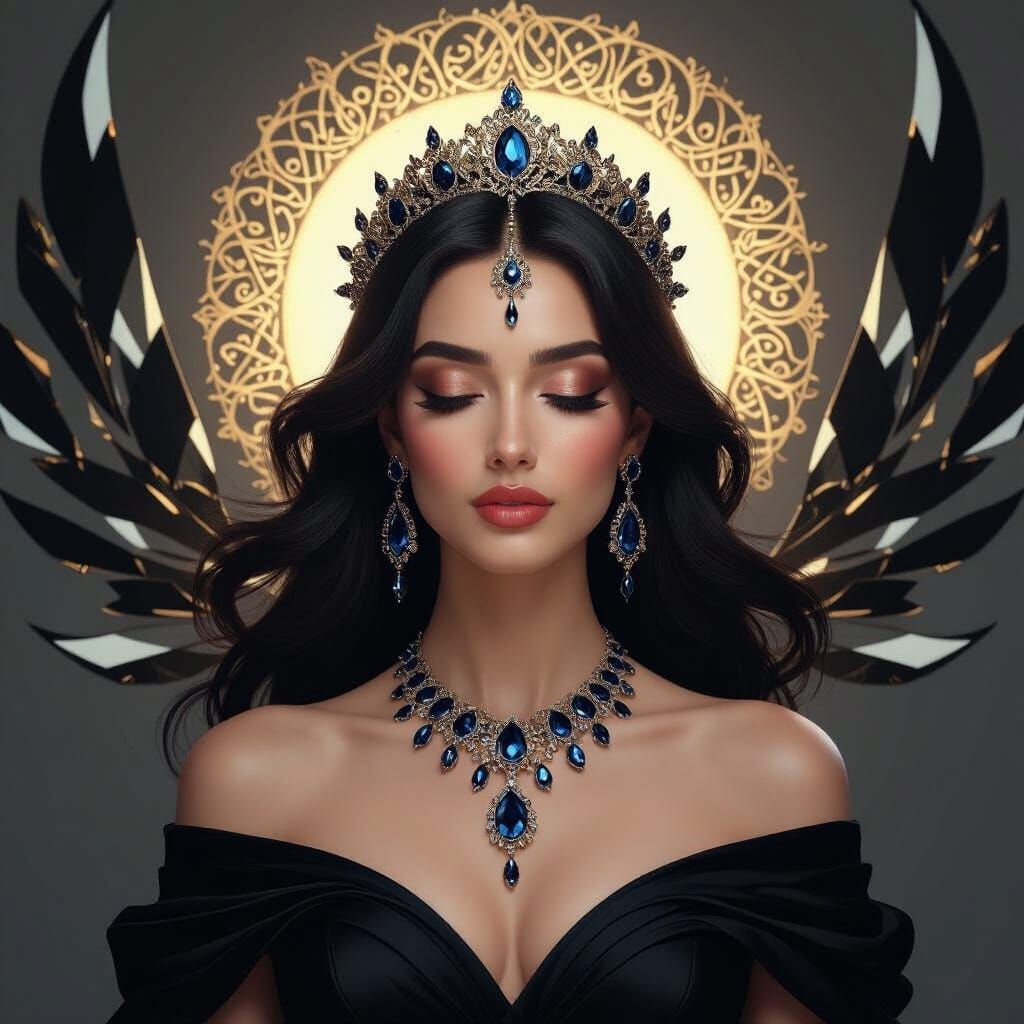Surreal Portrait of Majestic Woman in Neo-Baroque Style