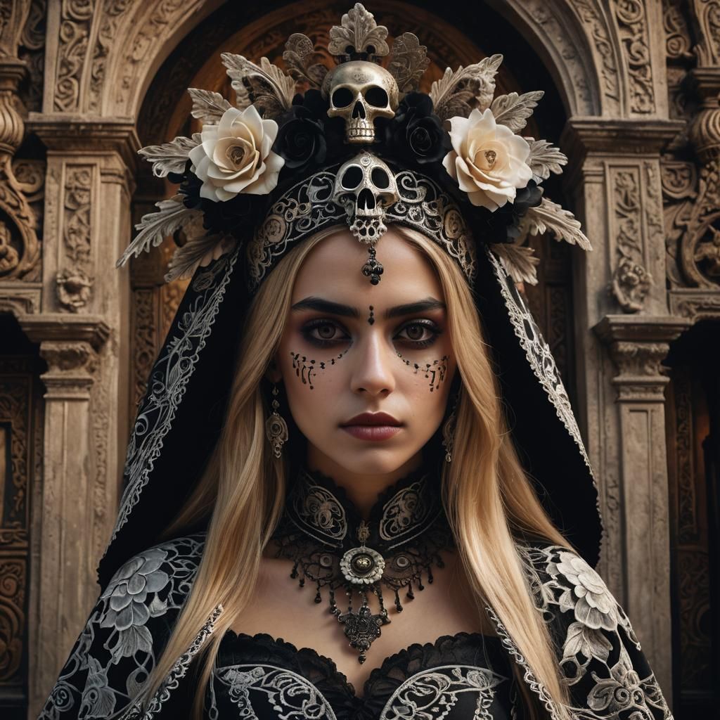 Catrina Costume Portrait in Baroque Style