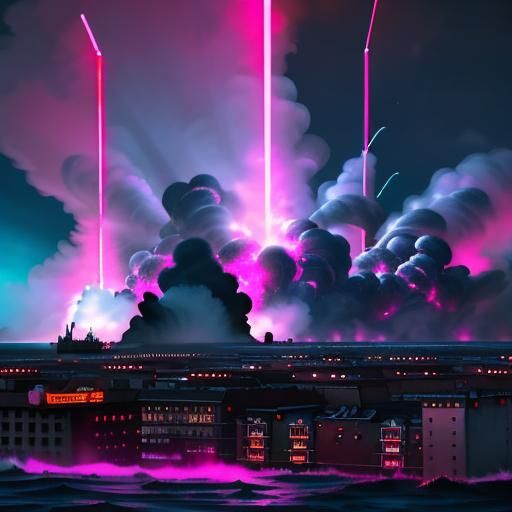 Dracula, Bats, Explosions, and Neon Lights