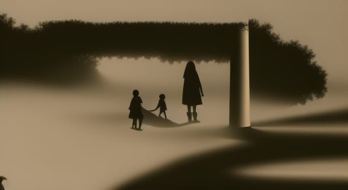 Eerie Macabre Garden of Thorns in Chiaroscuro Style