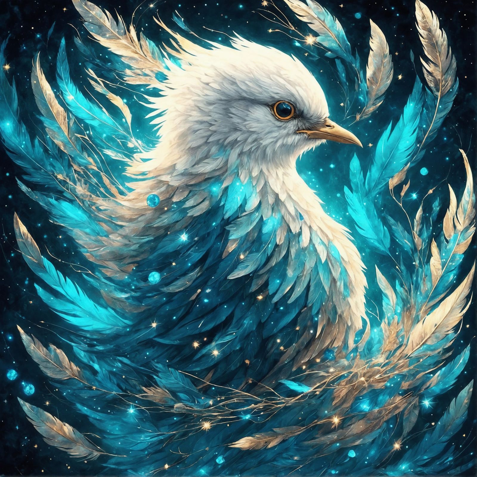 Feathers in the Wind: Luminous Silhouette Art