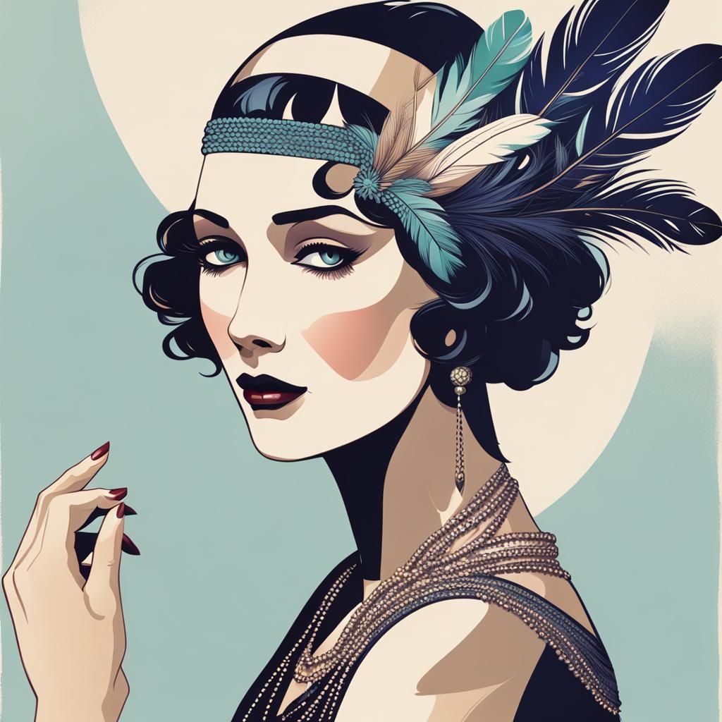 Flapper Girl Portrait in 1920s Style