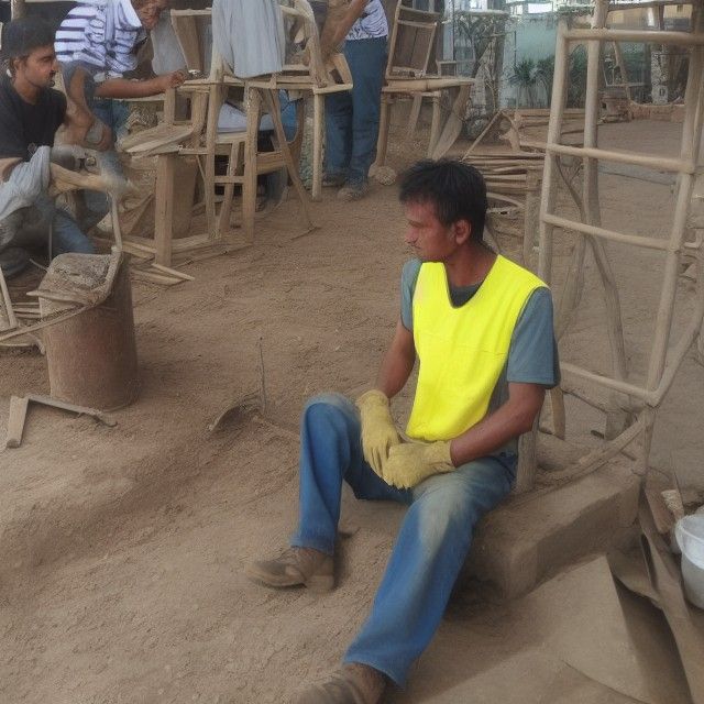 Tired Worker After Hard Labor