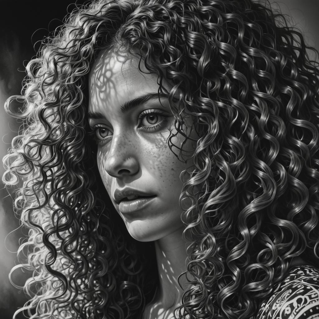 Dramatic Black and White Portrait with Light Play