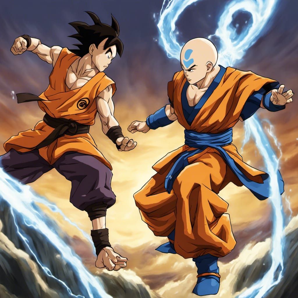Epic Energy Clash: Airbender vs. Goku