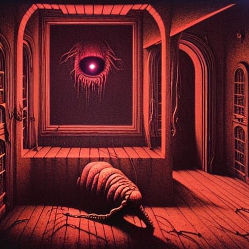 Horrific Victorian Room of Flesh and Eyes