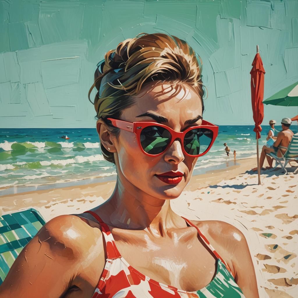 Audrey Hepburn Inspired Pop Art Beach Poster