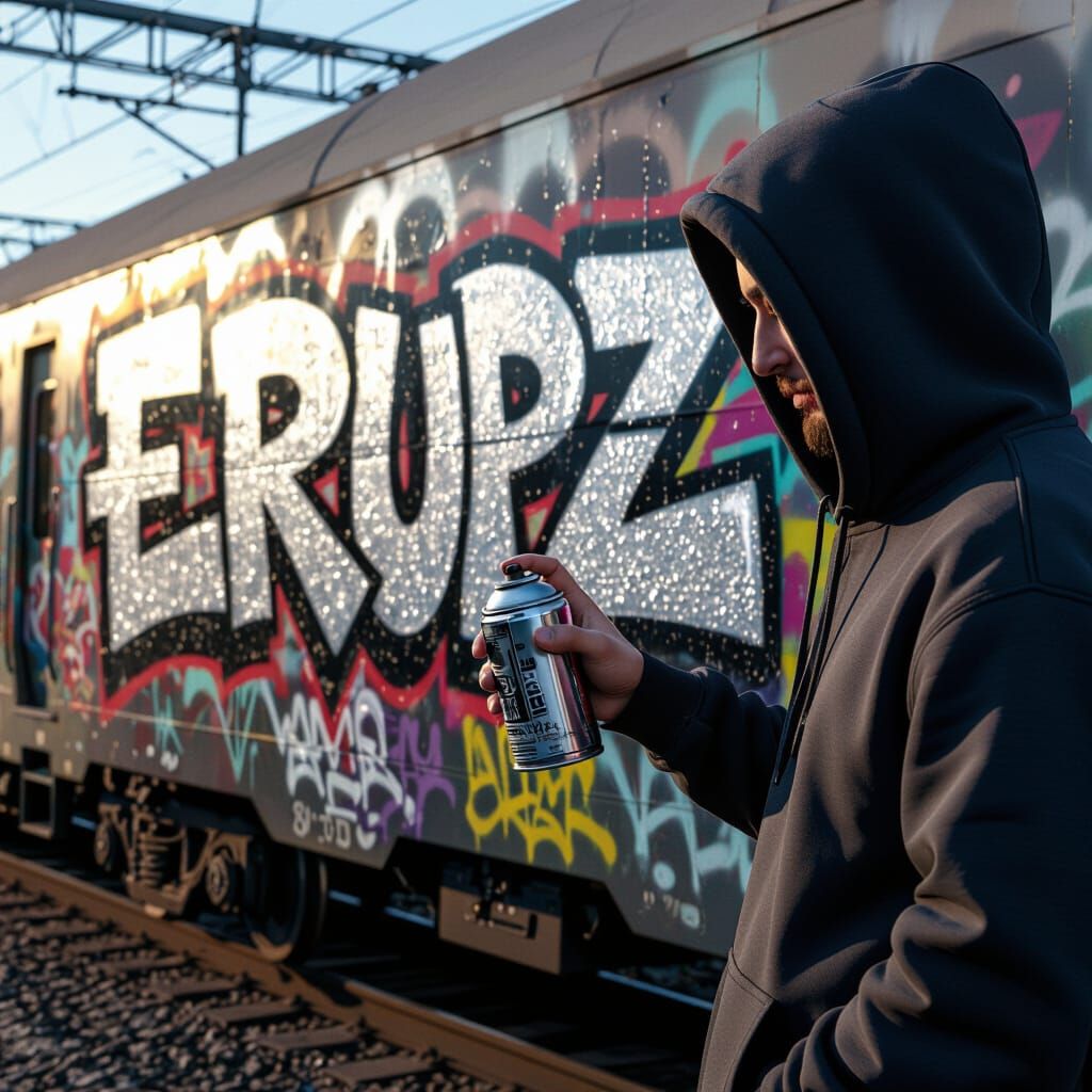 Hyperrealistic Graffiti Artist Reflected in Spray Can