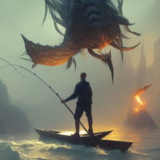 The Legendary Fisherman: Dark Fantasy Concept Art