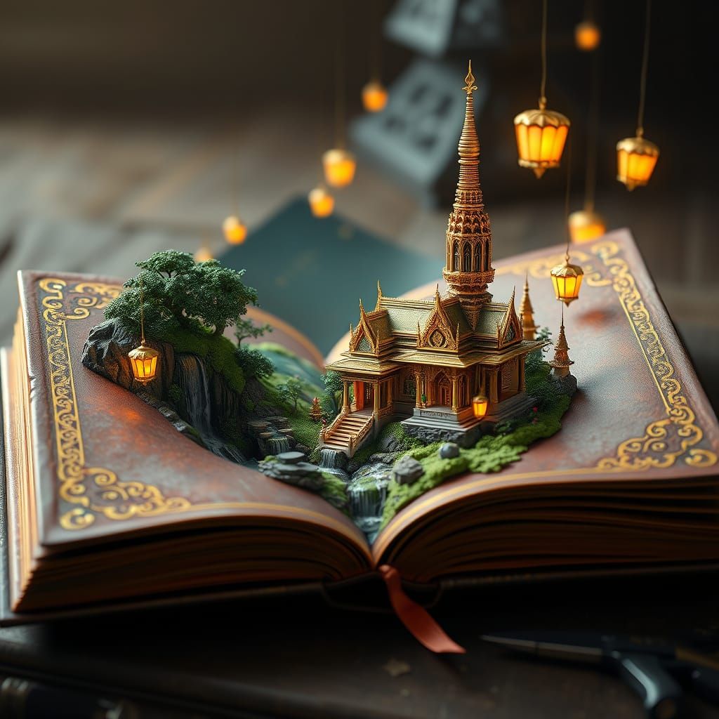 Ethereal Thai Palace Emerge from Ancient Golden Book