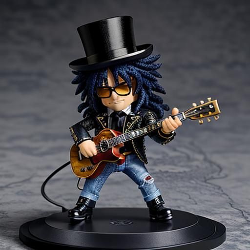 Detailed Chibi Action Figure of Famous Guitarist