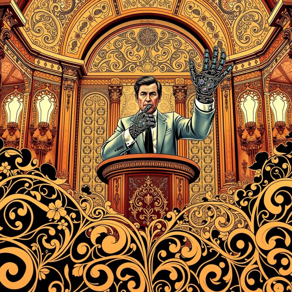 Ethereal Orator in Baroque Splendor