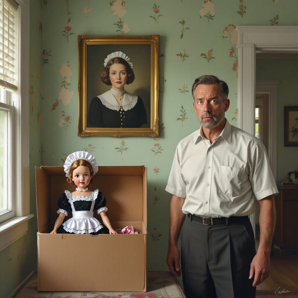Man's Horror at Custom Doll in 1920s Home