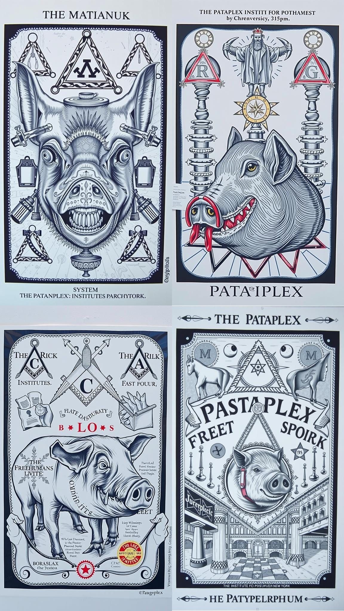 Menacing Pig in Dada Ritual at Posthuman Institute