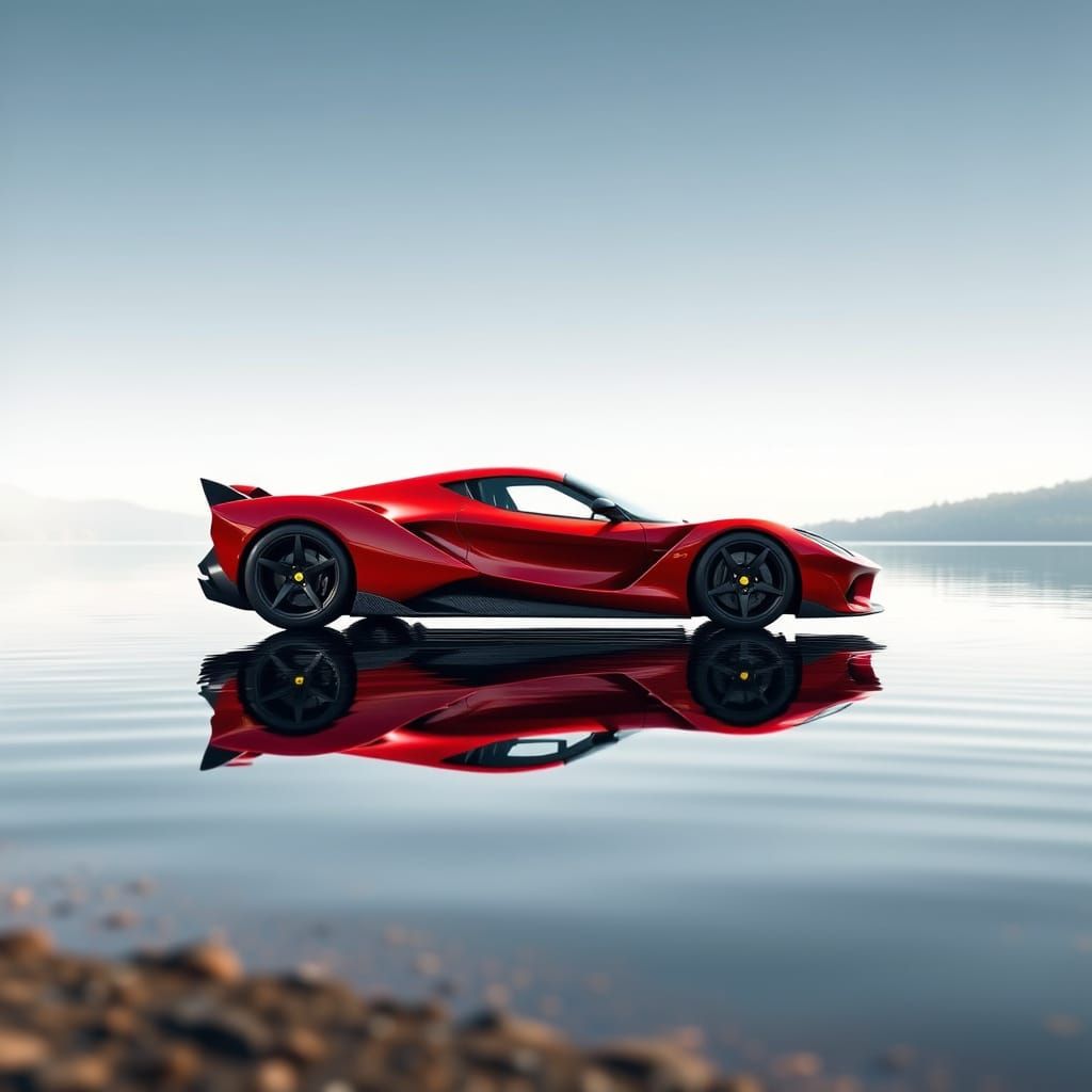 Sleek Cherry-Red Ferrari FXX K Appears to Float in Perfect S...