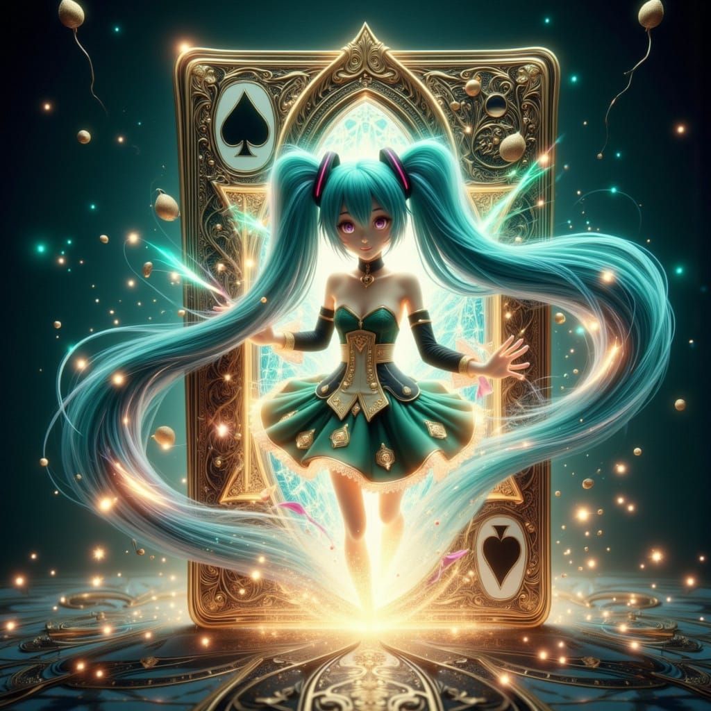 Miku's Radiant Portal Entrance in Ethereal Style