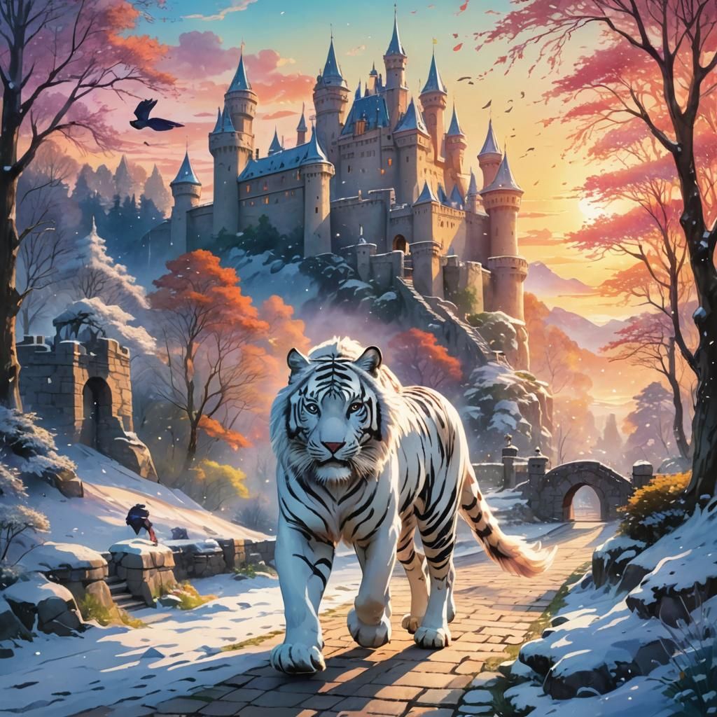 Snow Tiger and Princess Castle: Anime Key Visual