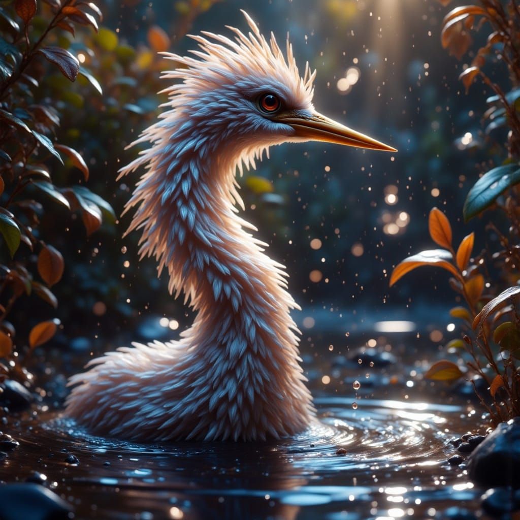 Majestic Heron in Serene Stream
