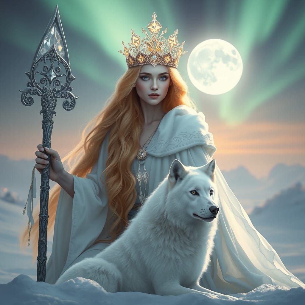 Goddess of Winter's Serenity in Icy Splendor