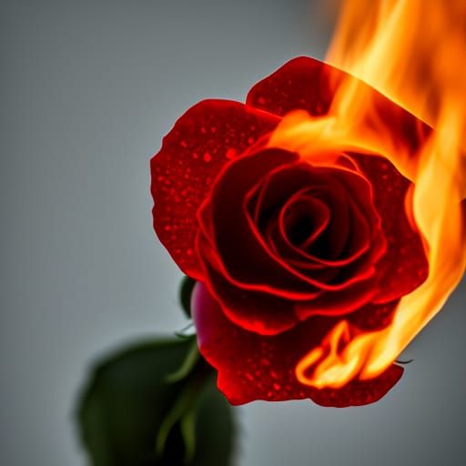 Rose Ablaze: A Fiery Floral Photograph