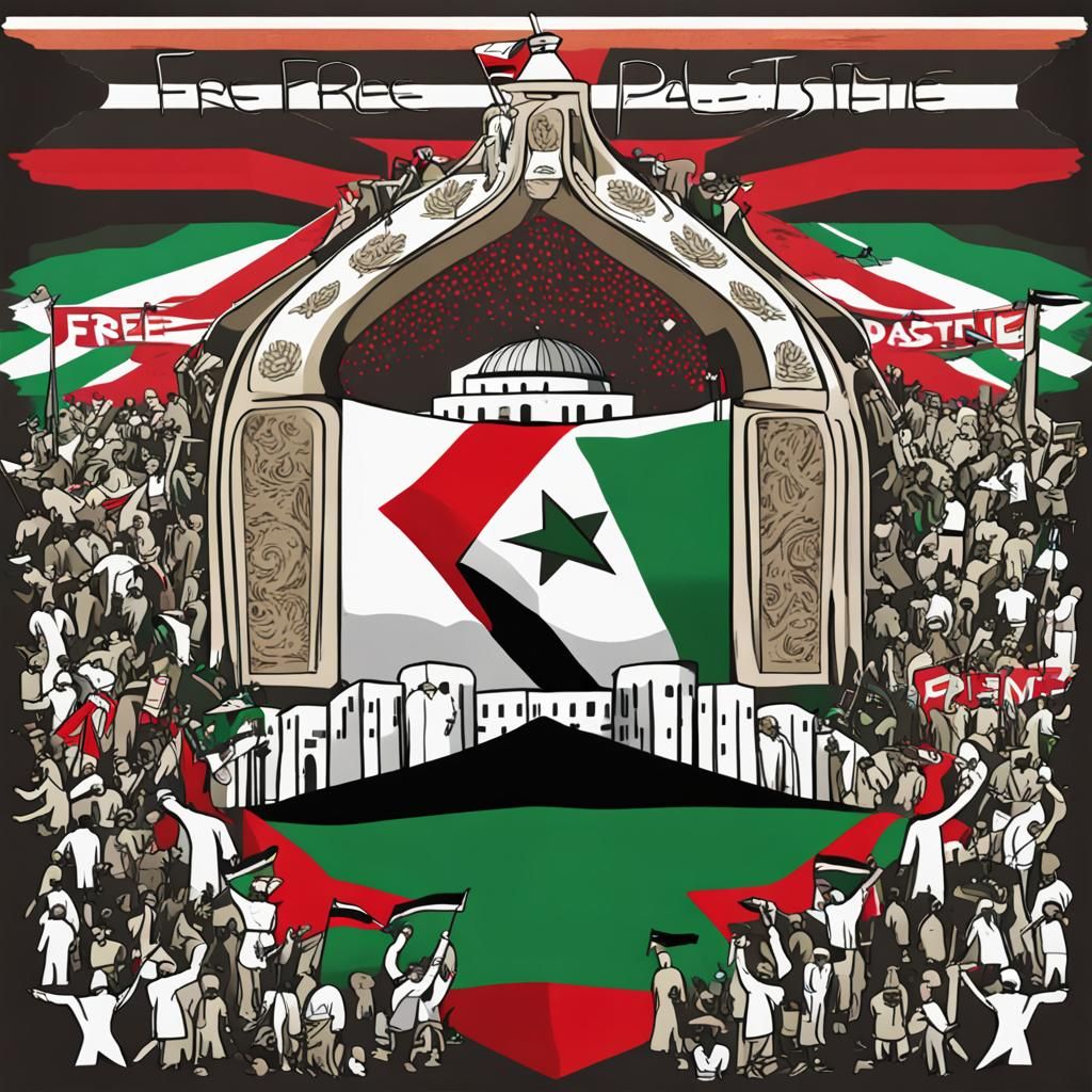 Graffiti Art: Free Palestine Slogan