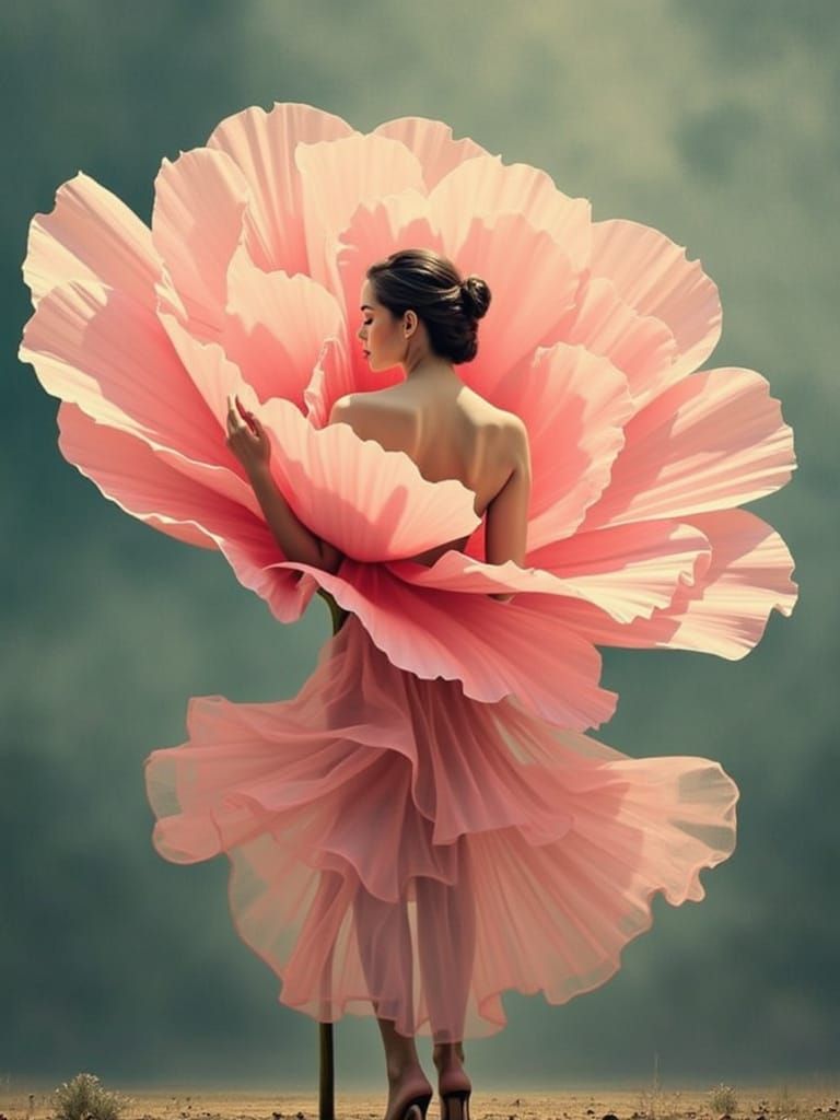 Dreamlike Encounter with a Majestic Pink Flower in Ethereal ...