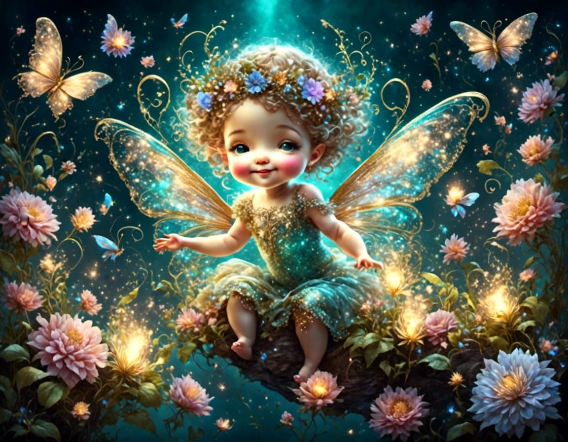 blissfully happy little fairy