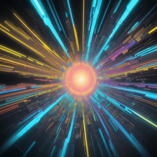 the bright and vibrant colors in the image evoke a sense of energy and possibility. This could represent the potential f...