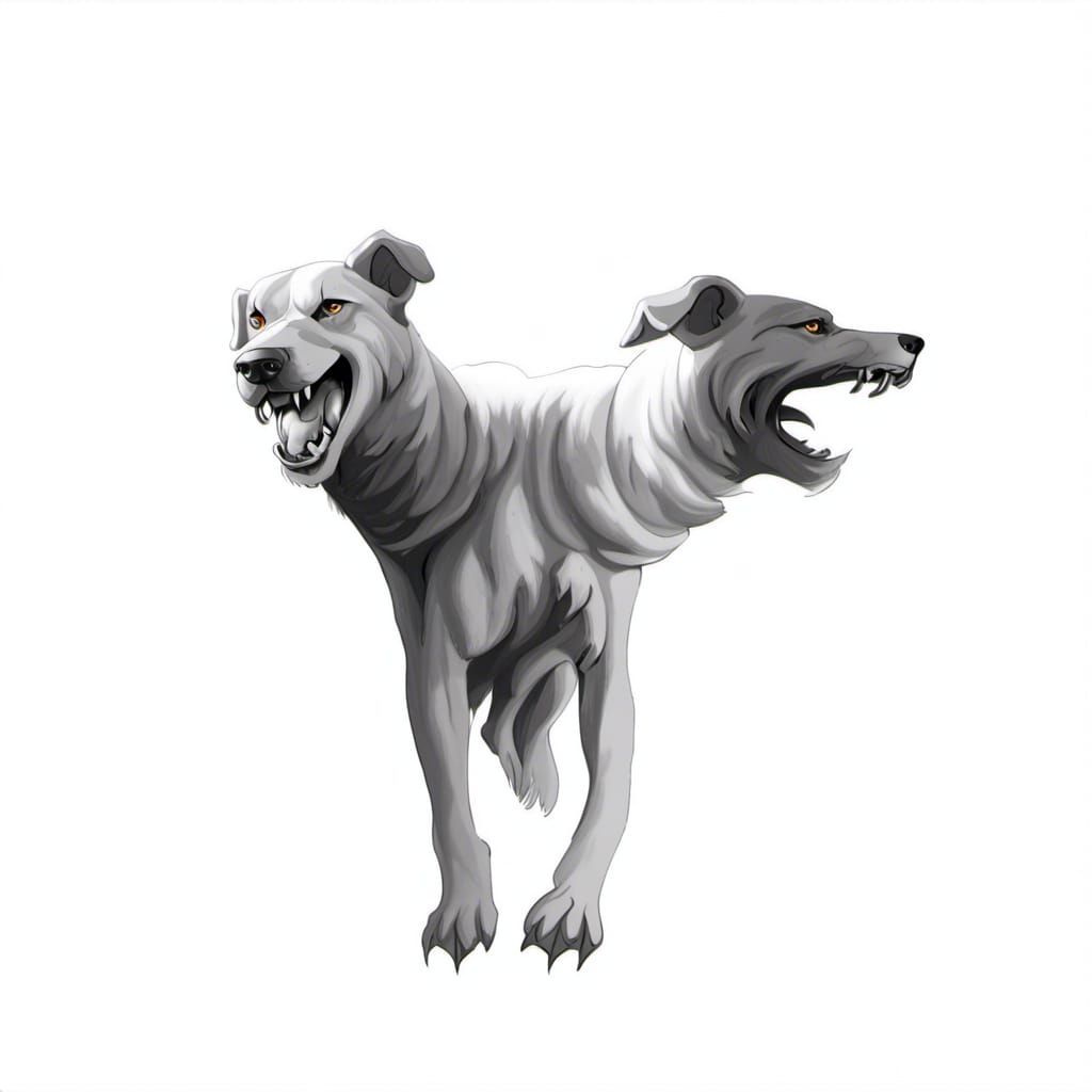 Hyperrealistic Sketch of Cerberus Guarding Hell