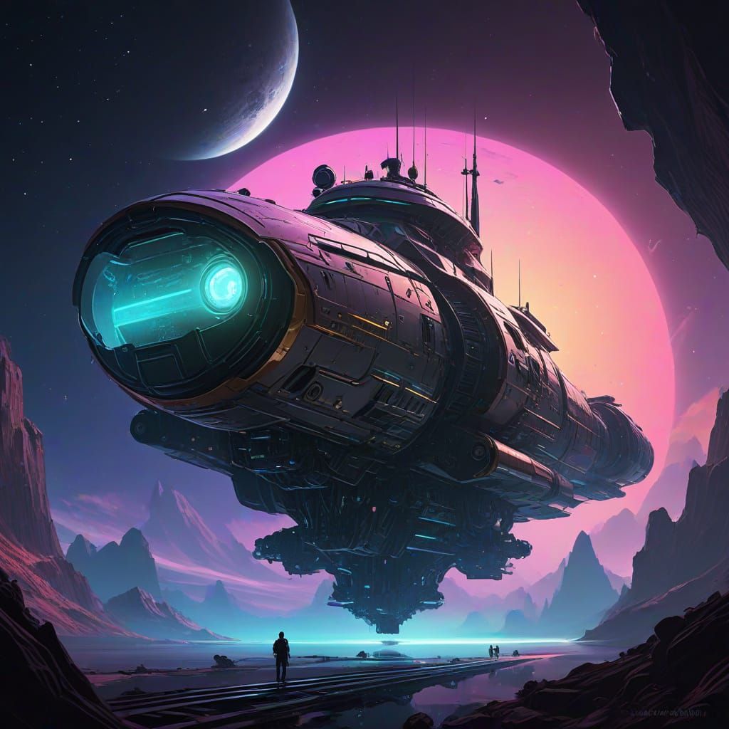 Clockwork Space Leviathan With Nebula Pods