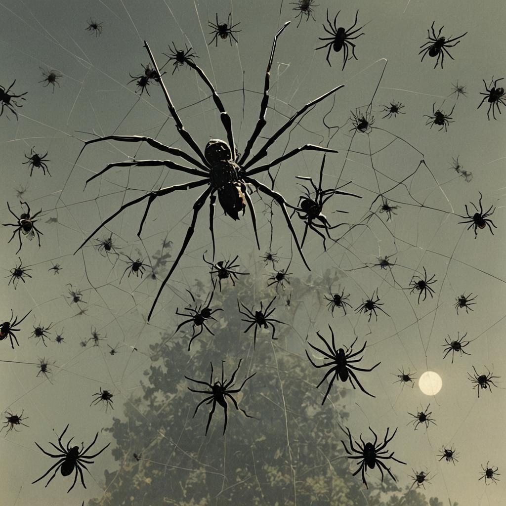 Giant Spider Invasion: AI Generated Image