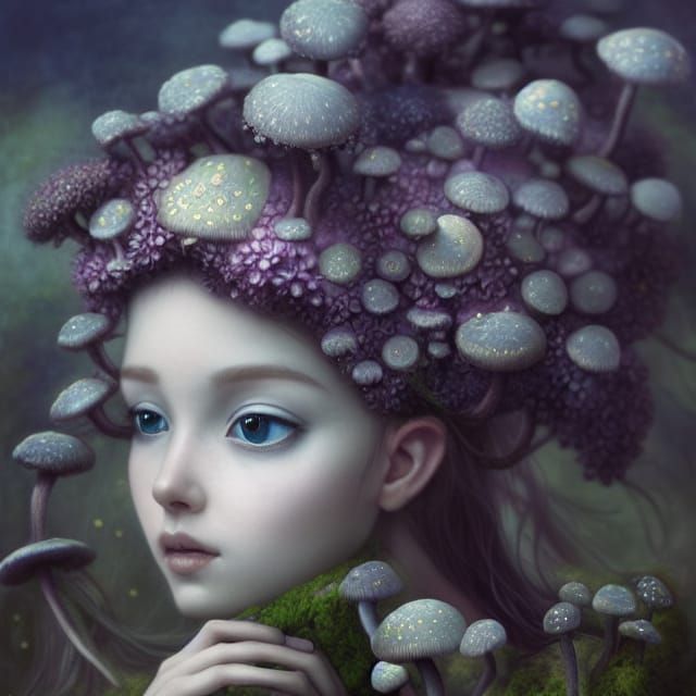 Purple Mushroom Girl
