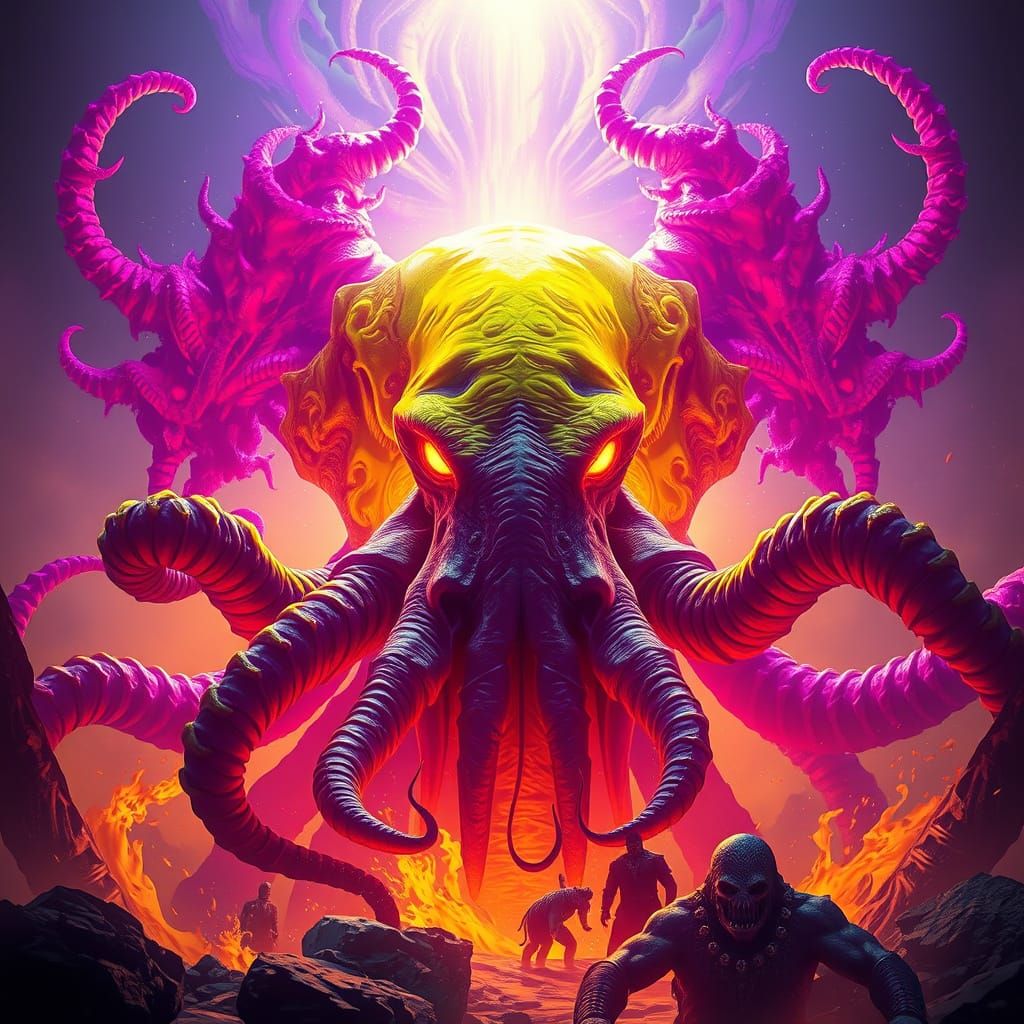 Vibrant Dark Fantasy Masterpiece of Cthulhu