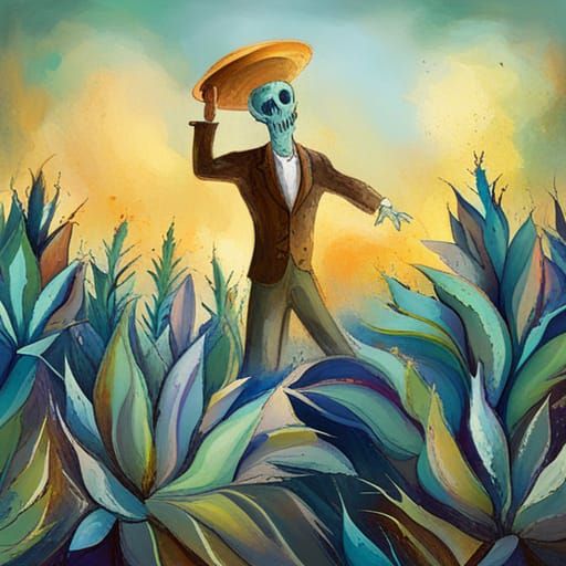Ghost in Agave Field, Fresco Splatter Art