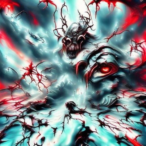 Multi-Headed Demon Fairy in Dark Fantasy Style