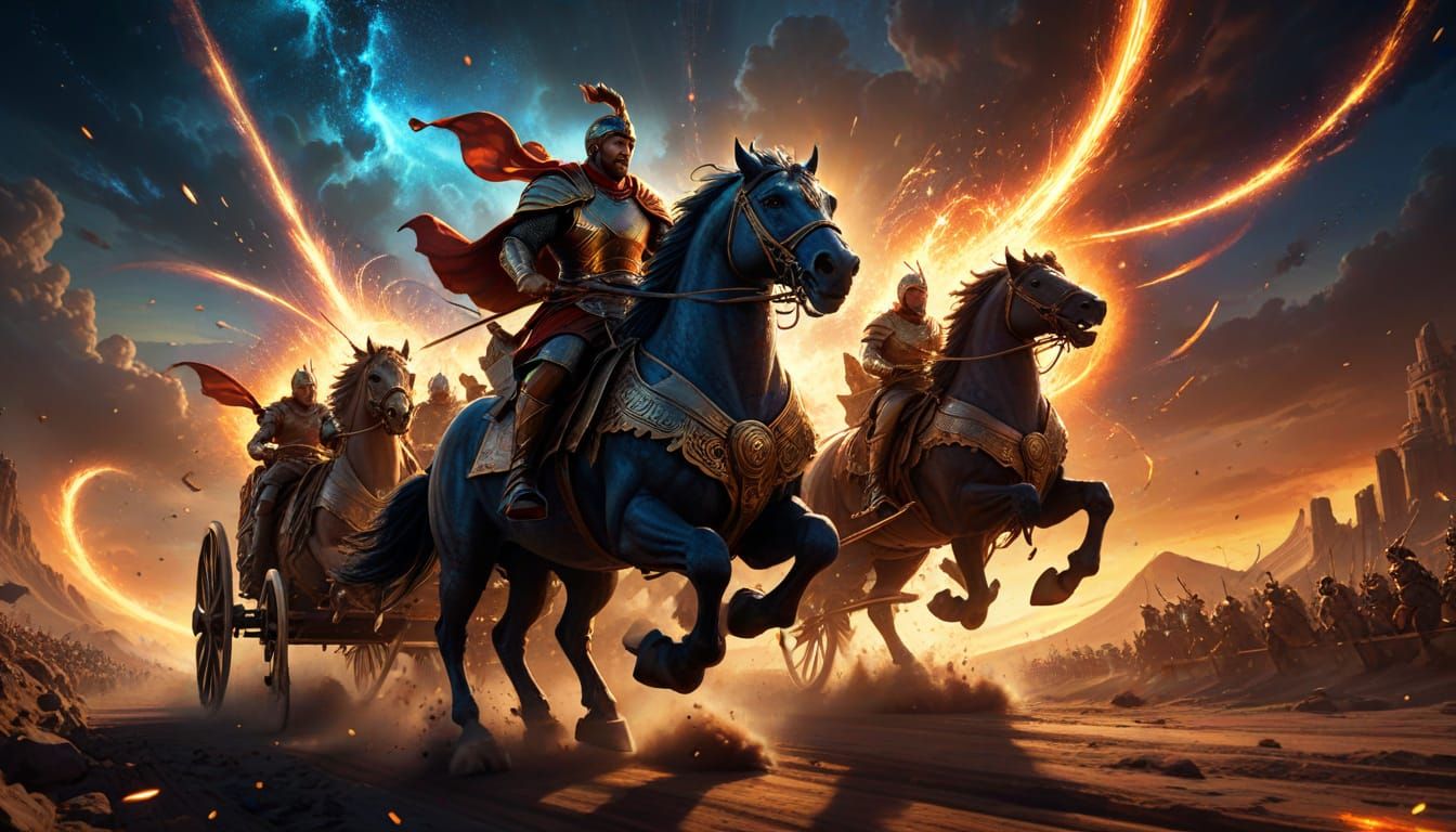 Celestial Chariot Race Through the Galaxies