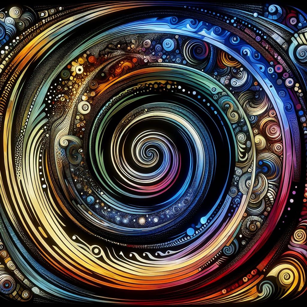 Abstract Spiral Vortex: Infinite Psychosis Visualization