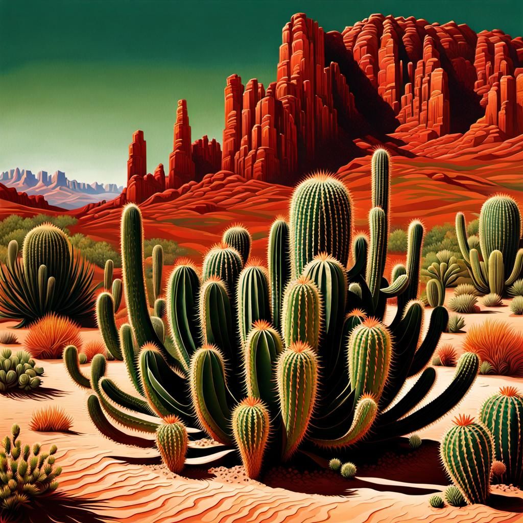 Post-Apocalyptic Desert Landscape in 1950s Style