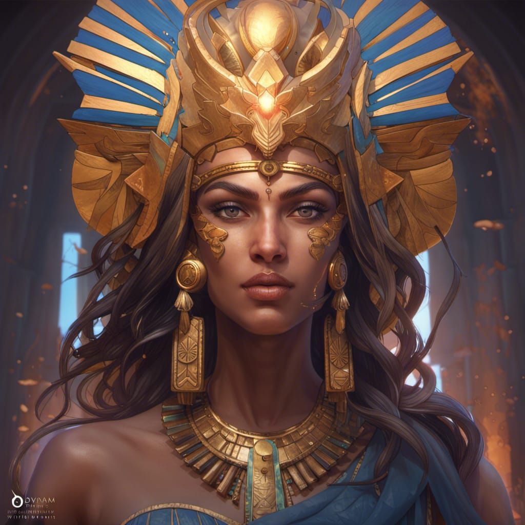 Detailed Portrait of Egyptian Goddess Ishtar