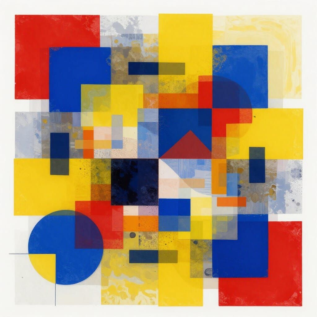 Vibrant Primary Color Collage Art