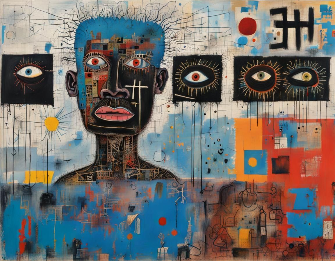 Abstract Blindness Painting in Neo-Expressionist Style