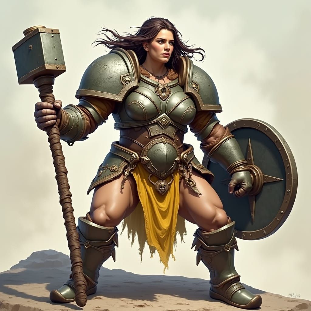 Goliath Barbarian in 40K Armor, Dark Fantasy Style